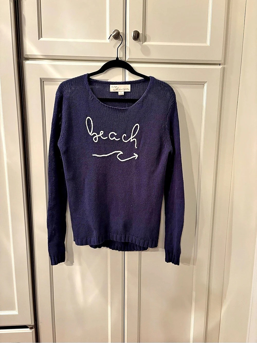 Vintage Havana Blue “Beach” Crewneck Sweater Size Small